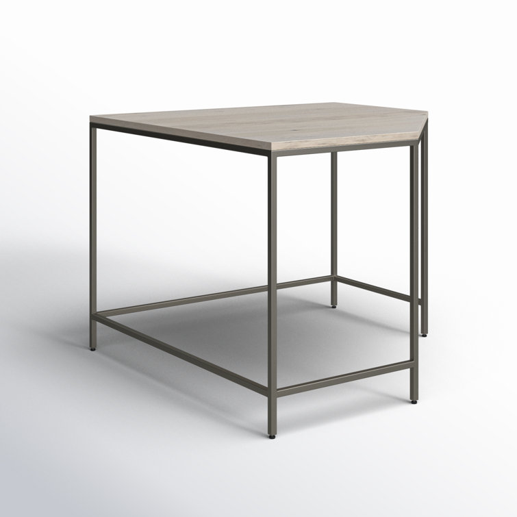 Dove Poplar and Iron Midcentury Corner Desk