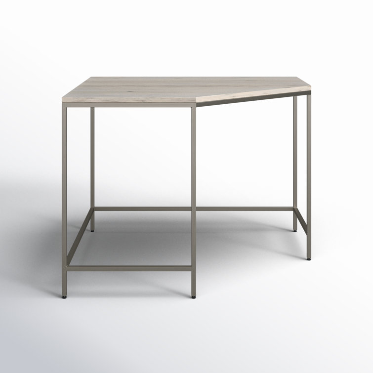 Dove Poplar and Iron Midcentury Corner Desk