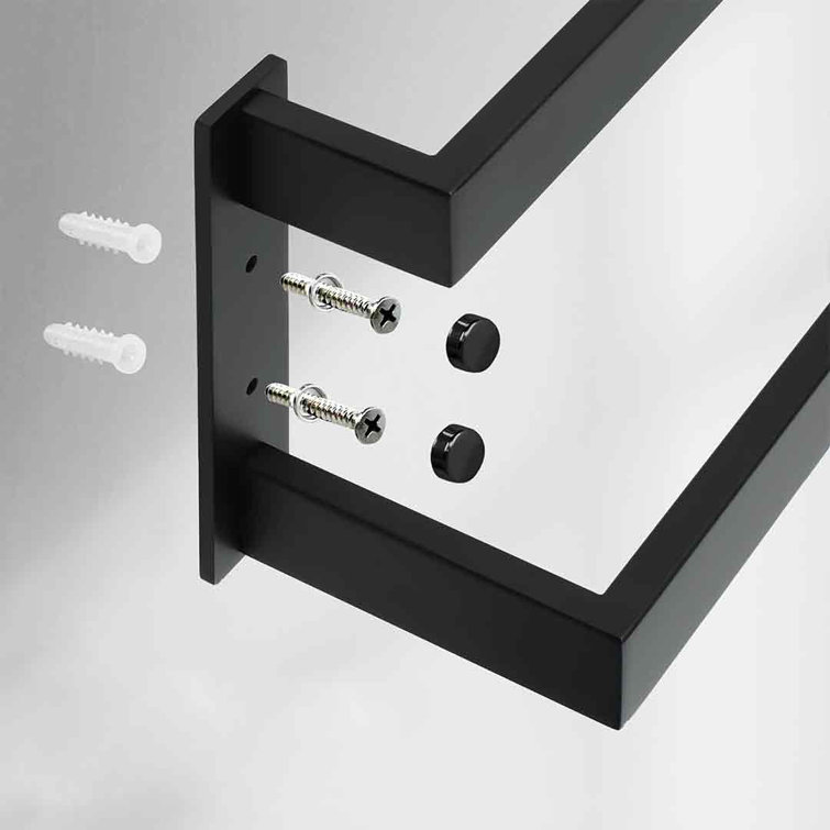 Matte Black Stainless Steel 24" Double Wall Mounted Towel Bar