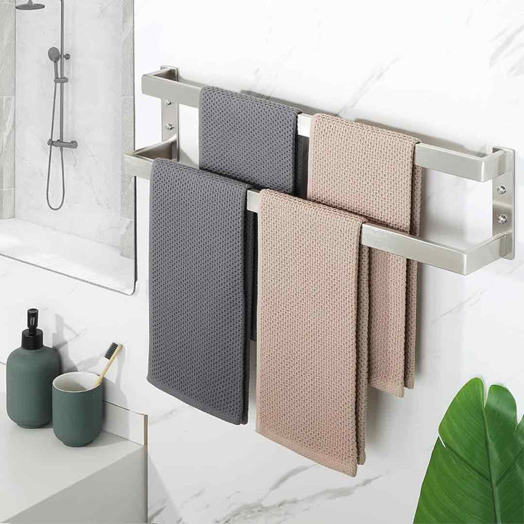 24" Brushed Nickel Stainless Steel Double Towel Bar