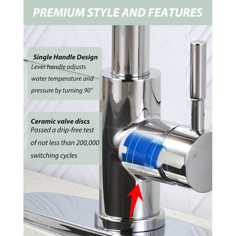 Polished Chrome Single Handle Pull Down Kitchen Faucet