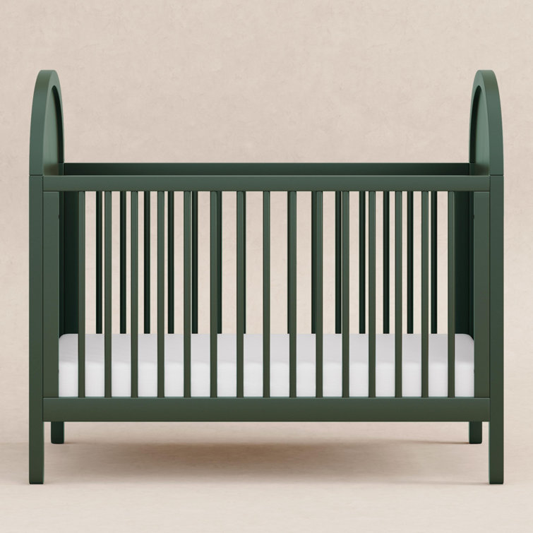 Forest Green and Natural Cane 3-in-1 Convertible Crib