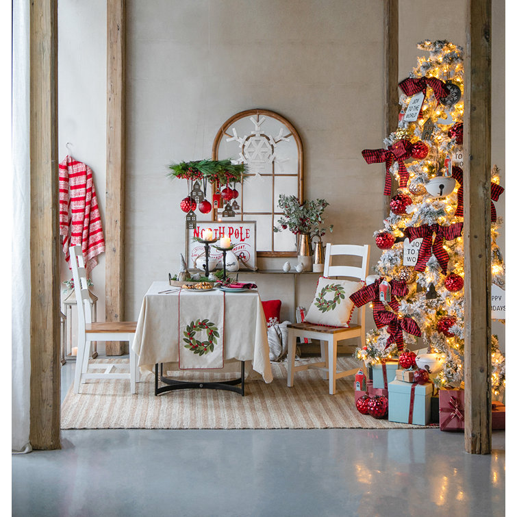 Red Iron and Jute Christmas House Hanging Set of 12
