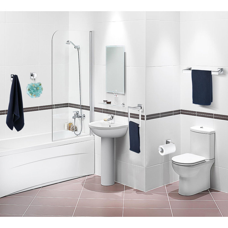 Polished Chrome 5-Piece Stainless Steel Bathroom Hardware Set