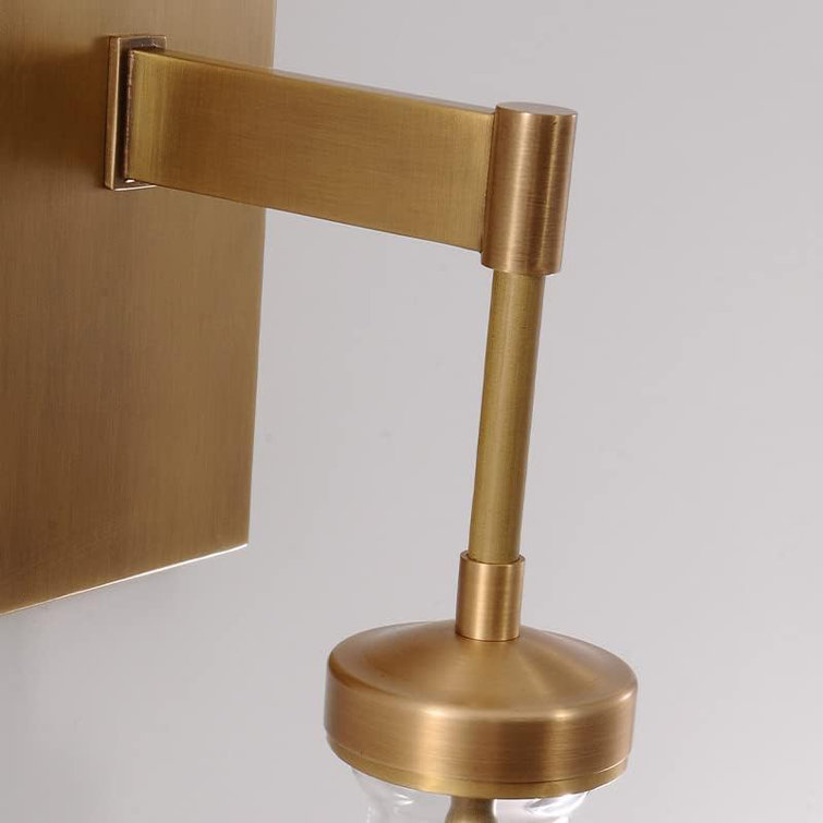 Brass and Gold Raindrop Wall Sconces with Clear Glass