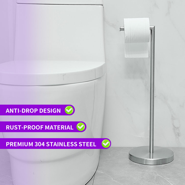 Matte Black Free Standing Toilet Paper Holder with Cover