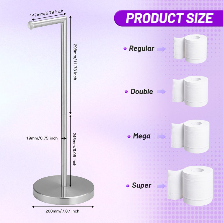 Matte Black Free Standing Toilet Paper Holder with Cover