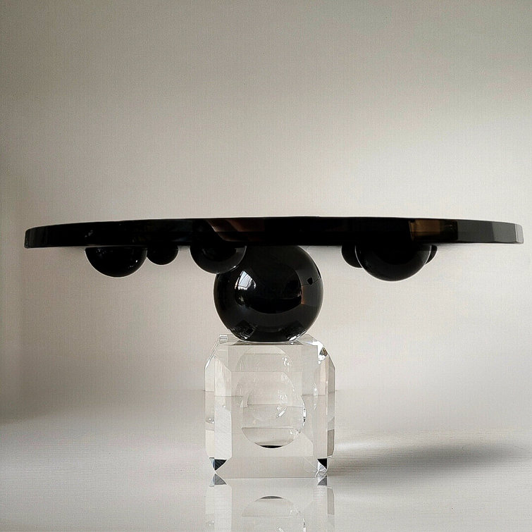 Handmade Black and Clear Crystal Cake Stand