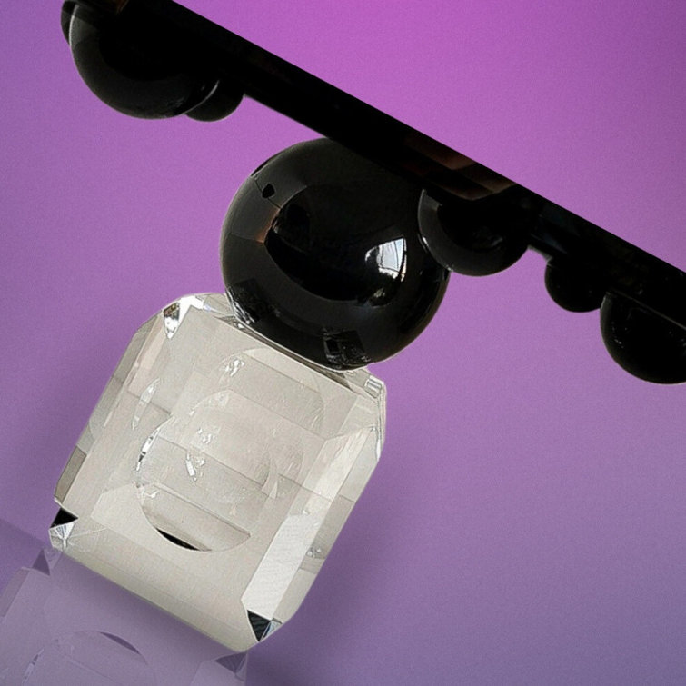 Handmade Black and Clear Crystal Cake Stand