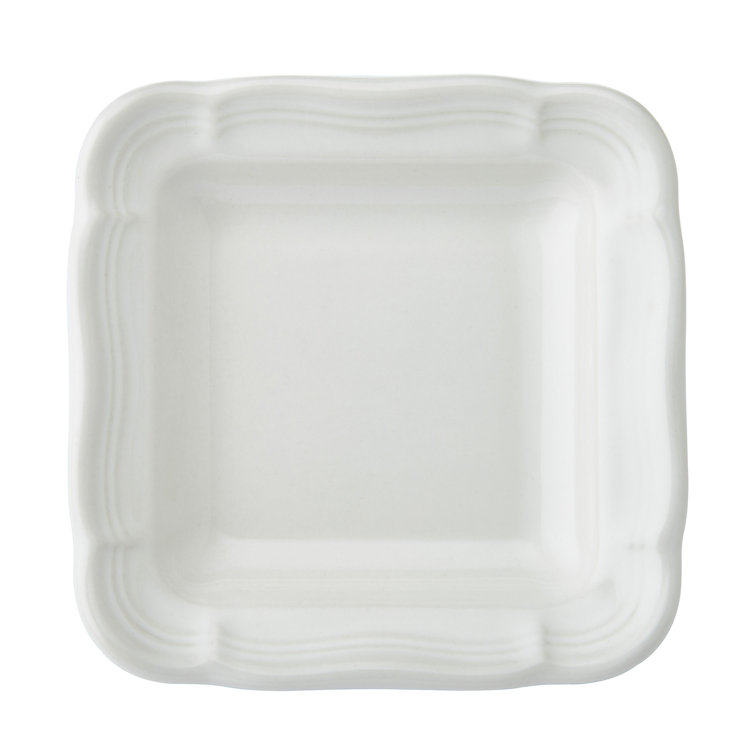 Creamy White Ceramic Square Appetizer Plates Set of 6