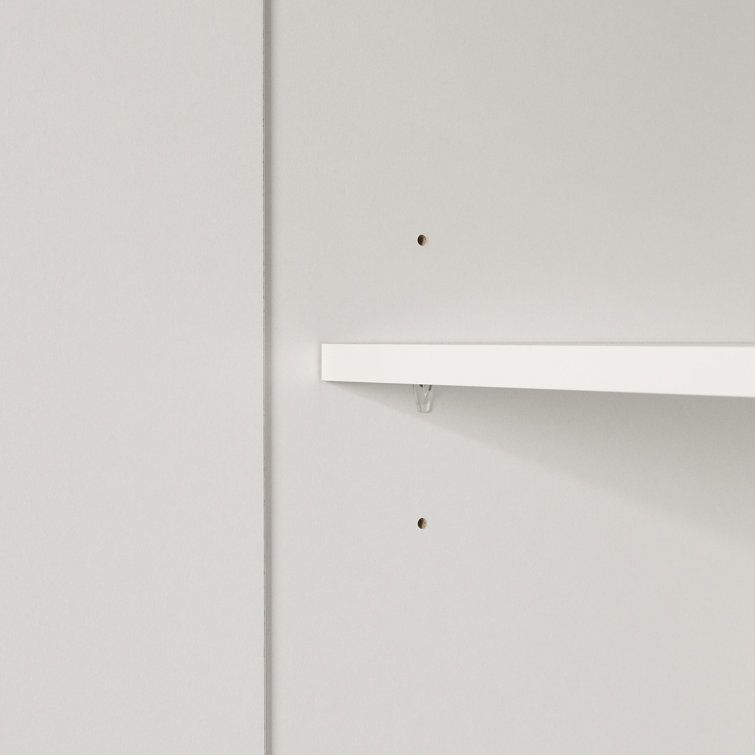 Pure White Contemporary Hinged Door Wardrobe with Drawers
