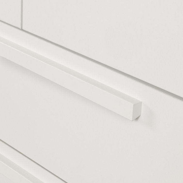 Pure White Contemporary Hinged Door Wardrobe with Drawers