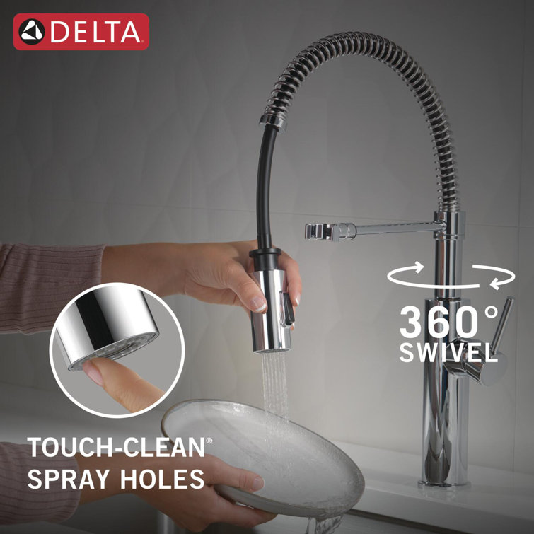 Chrome Pull-Down Sprayer Kitchen Faucet with 20-inch Hose