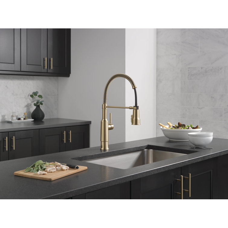 Champagne Bronze Pull-Down Sprayer Kitchen Faucet