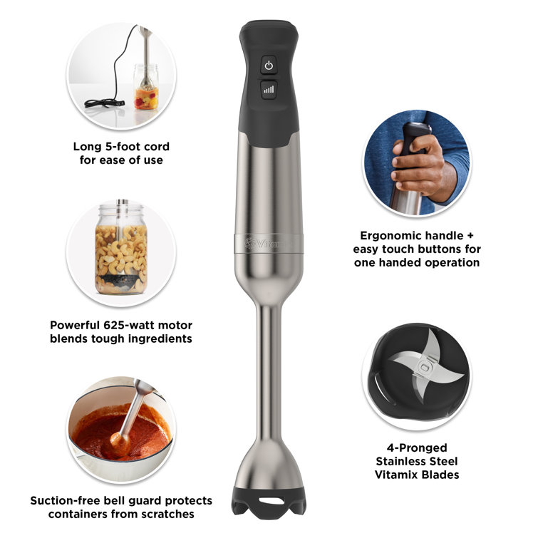 18" Silver Stainless Steel Variable Speed Immersion Blender