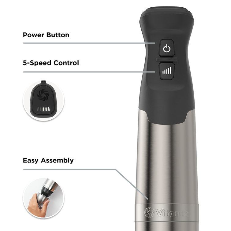 18" Silver Stainless Steel Variable Speed Immersion Blender