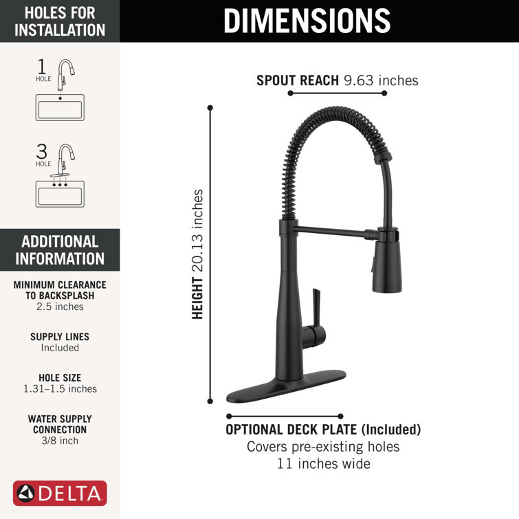 Matte Black Single-Handle Pull-Down Spring Kitchen Faucet