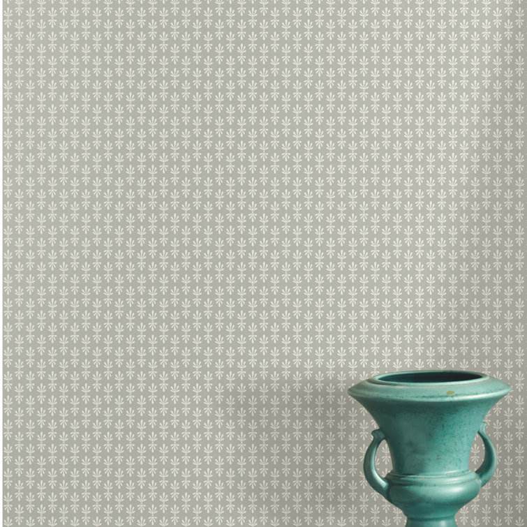 Petal Black Easy-Clean Floral Grid Wallpaper - 27" x 324"