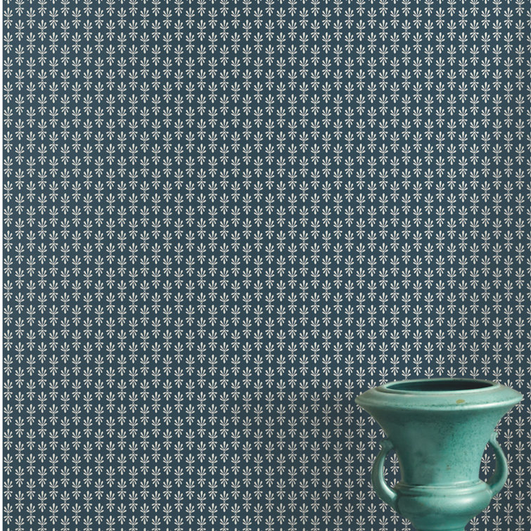 Navy Blue Floral Removable Washable Wallpaper Roll