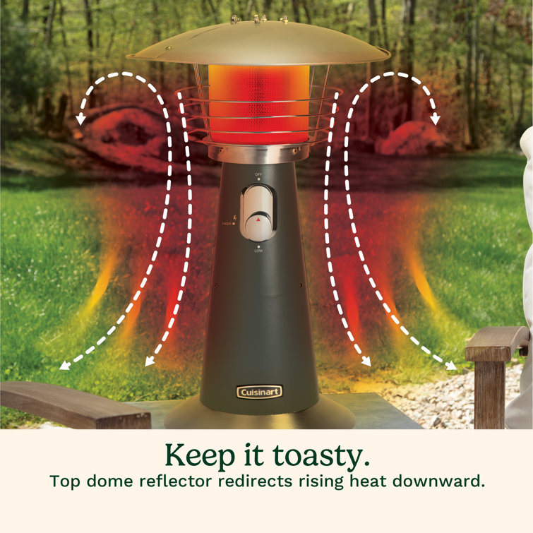 Dark Gray Portable Tabletop Propane Patio Heater