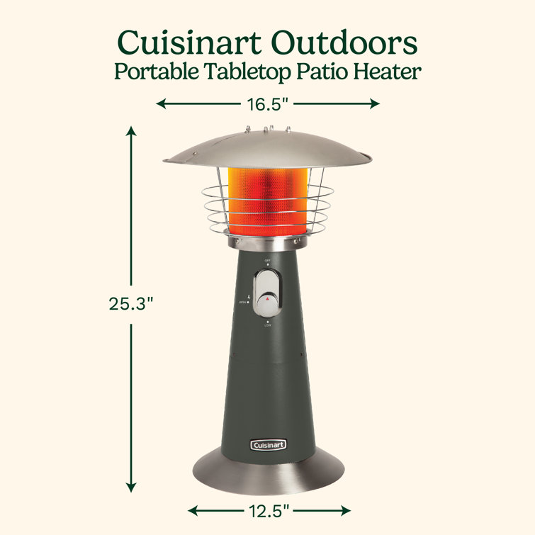 Dark Gray Portable Tabletop Propane Patio Heater