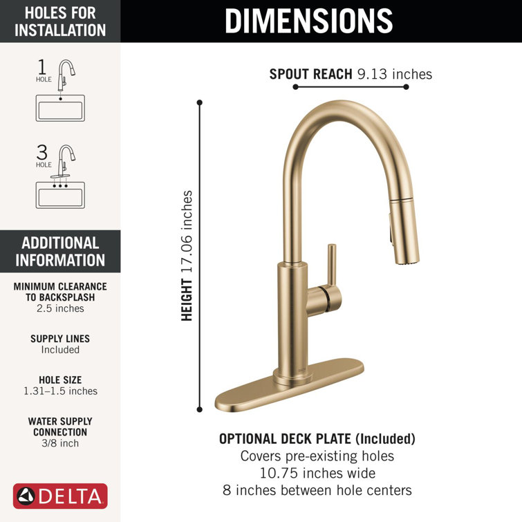Champagne Bronze Single Handle Pull-Down Kitchen Faucet
