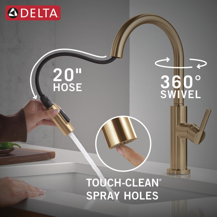 Champagne Bronze Single Handle Pull-Down Kitchen Faucet
