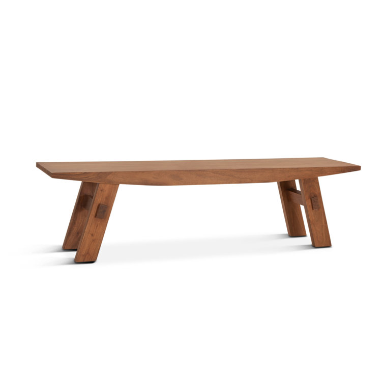 Kyoto 68-Inch Nutmeg Mango Wood Transitional Bench