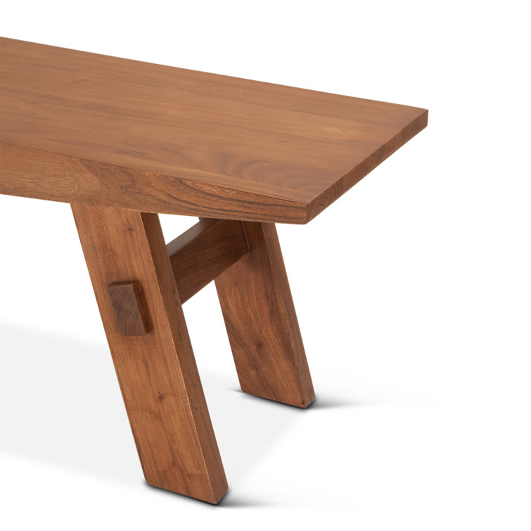 Kyoto 68-Inch Nutmeg Mango Wood Transitional Bench