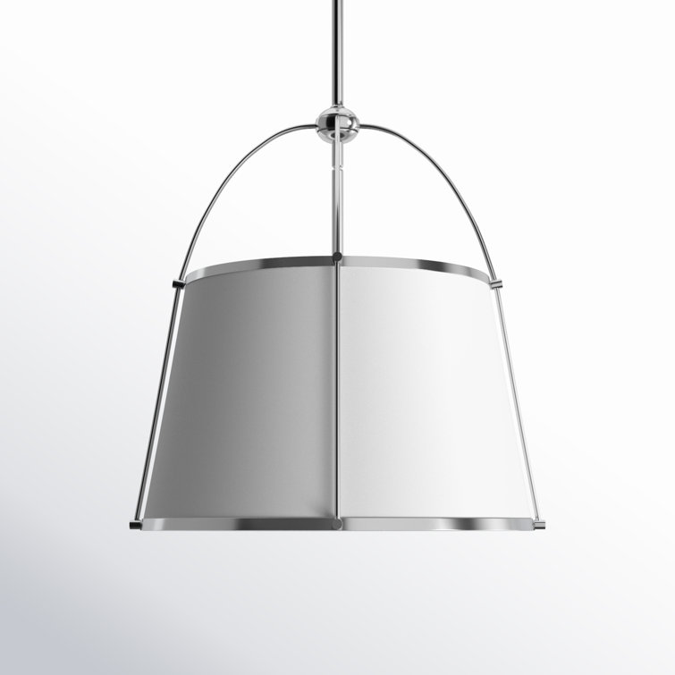 Clarke 16'' Transitional Drum Pendant in Polished Nickel