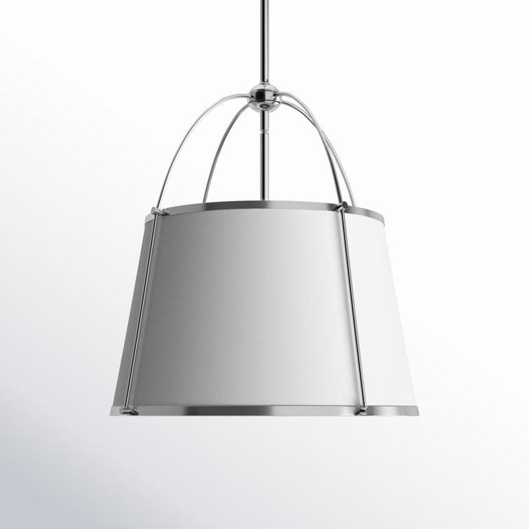 Clarke 16'' Transitional Drum Pendant in Polished Nickel