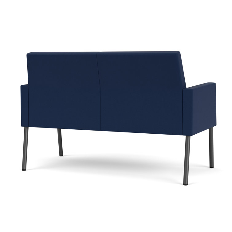 Modena Ink Fabric Charcoal Steel Reception Loveseat