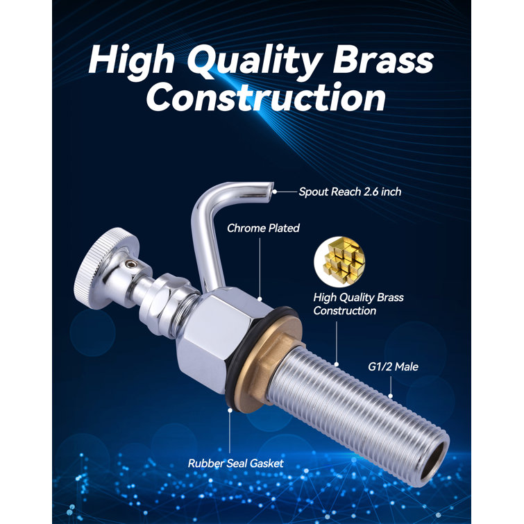 ARCORA AR71064A1C Single Handle Deck Mount Brass Kitchen Faucet 0.4 GPM Dipper Well Faucet And Bowl Set