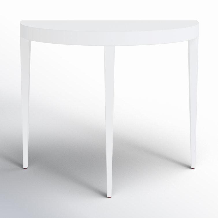 Ingrid White Wood Demilune Console Table