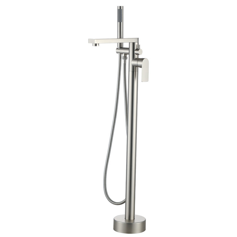 Brushed Nickel Single-Handle Floor Mount Tub Faucet