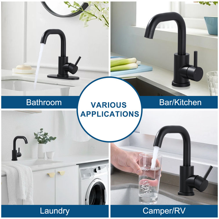 Matte Black Stainless Steel Single Handle Bar Faucet