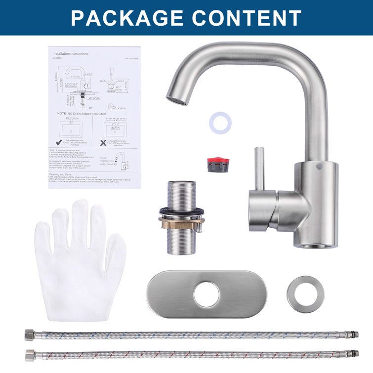 Brushed Nickel Single Handle Stainless Steel Bar Faucet