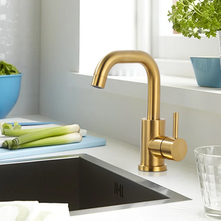 Brushed Gold Stainless Steel Single Handle Bar Faucet