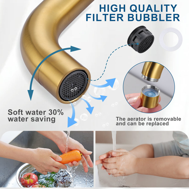 Brushed Gold Stainless Steel Single Handle Bar Faucet