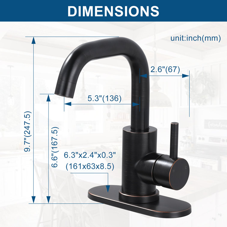 Oil Rubbed Bronze Single Handle Stainless Steel Bar Faucet