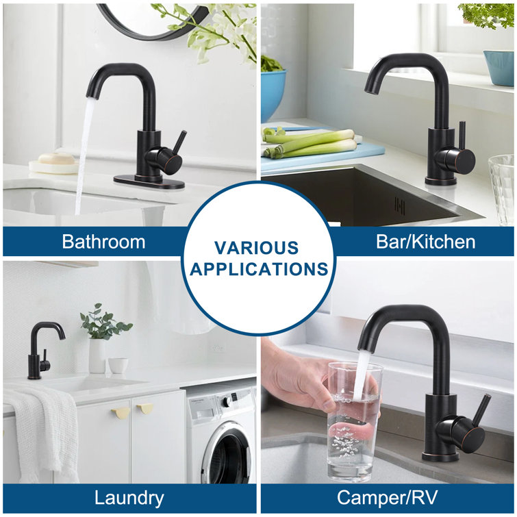 Oil Rubbed Bronze Single Handle Stainless Steel Bar Faucet