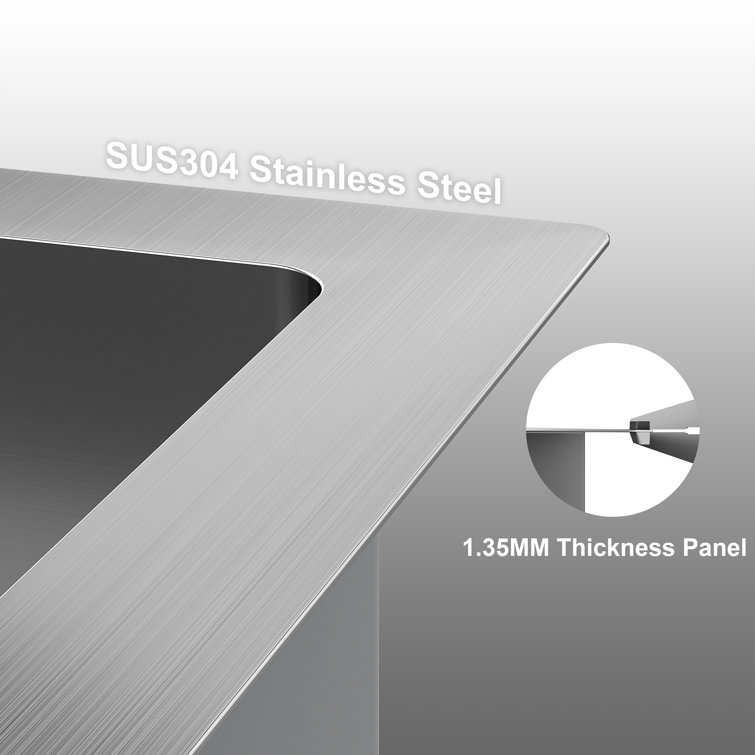 30" Brushed Stainless Steel Drop-In Single Bowl Kitchen Sink