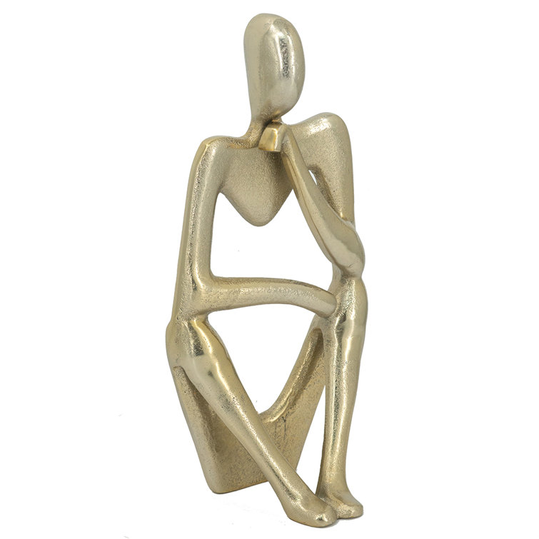 Gold Abstract Aluminum Human Figurine 12.2"
