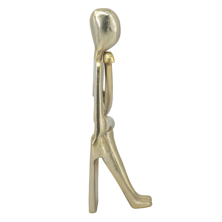 Gold Abstract Aluminum Human Figurine 12.2"