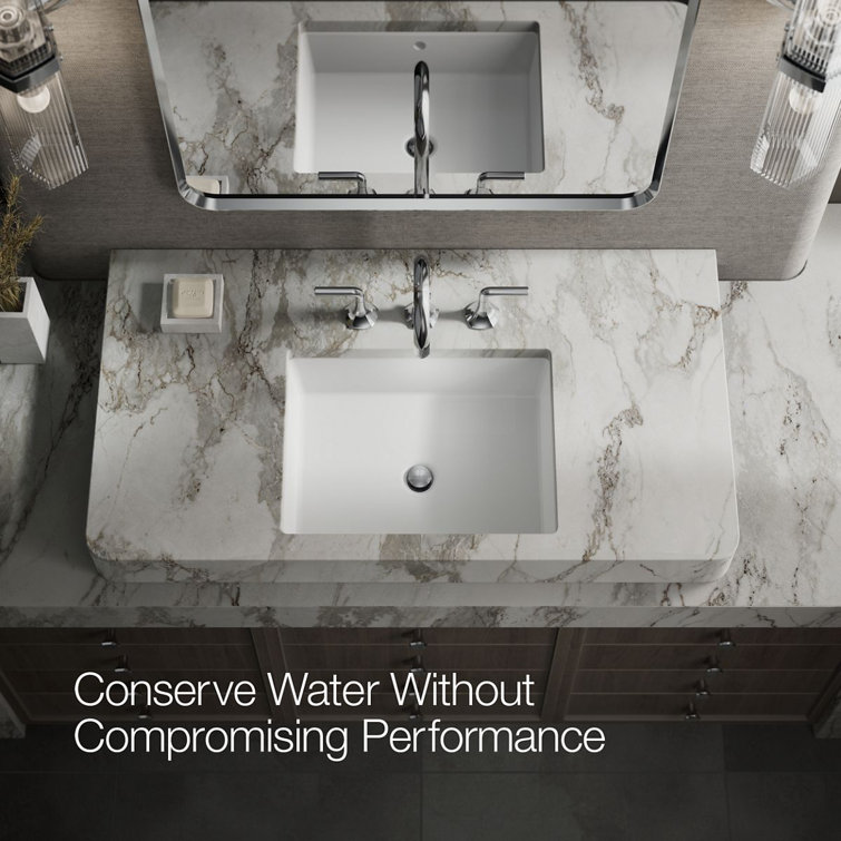 Midcentury Polished Chrome Cane Design Deck-Mount Bathroom Faucet