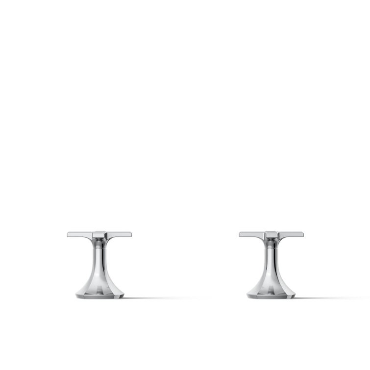Elegant Occasion Cross Bathroom Faucet Handles in Polished Chrome
