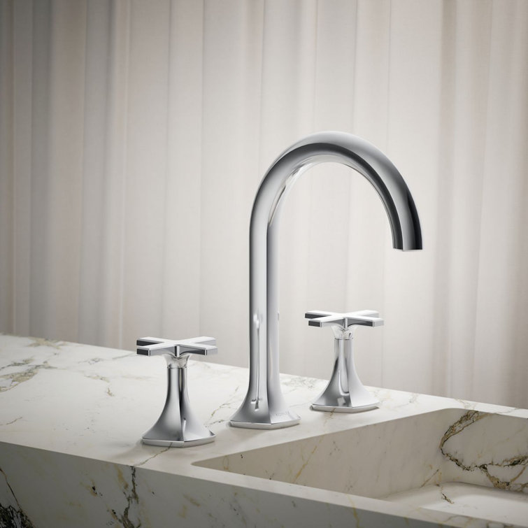 Elegant Occasion Cross Bathroom Faucet Handles in Polished Chrome