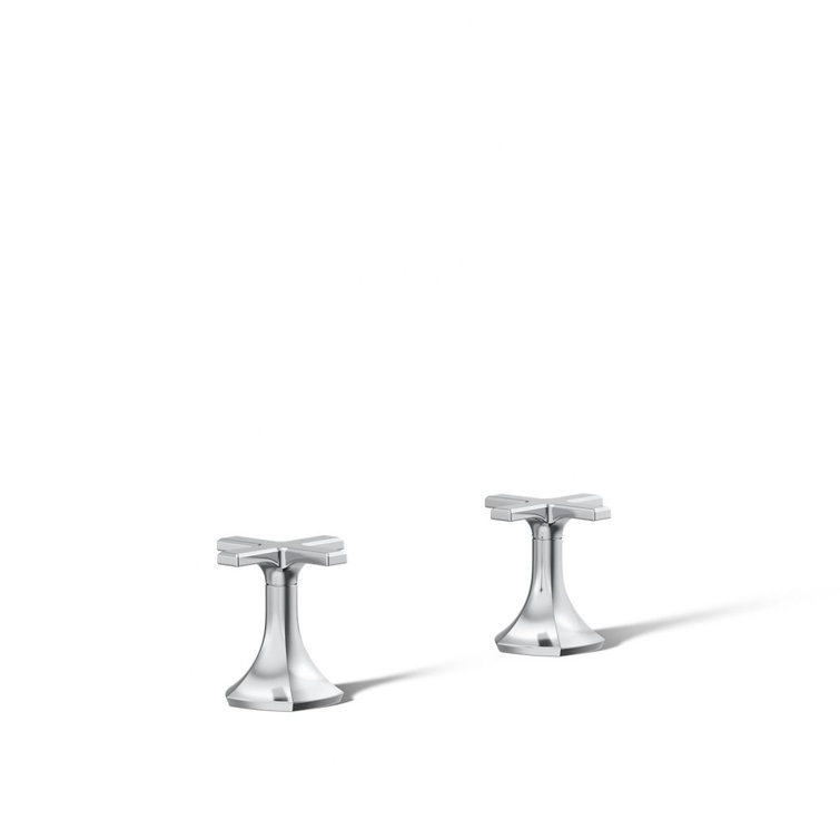 Elegant Occasion Cross Bathroom Faucet Handles in Polished Chrome
