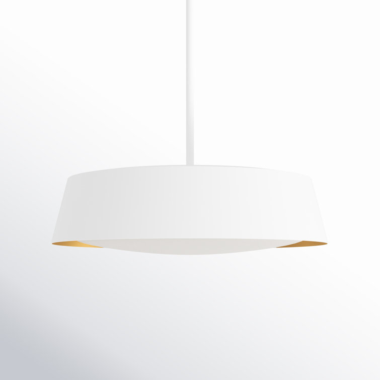 Matte White Glass Drum Pendant Light with Silk Shade