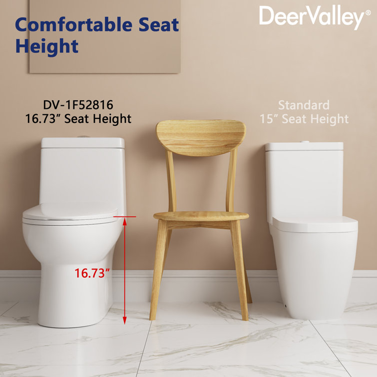 White Ceramic Dual-Flush Elongated One-Piece Toilet with Soft-Close Seat